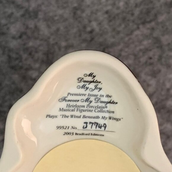 My Daughter My Joy Heirloom Porcelain Musical Angel Figurine - Picture 7 of 7